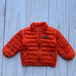 Patagonia Goose Down Sweater Baby 18M Puffer Insulation Toddler Jacket Orange